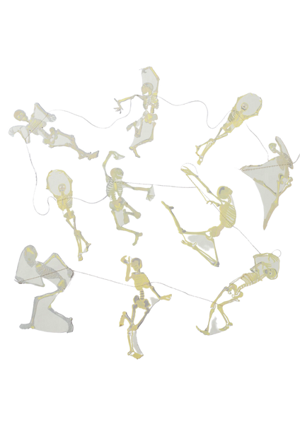 East End Press Dancing Skeletons Screenprinted Paper Garland