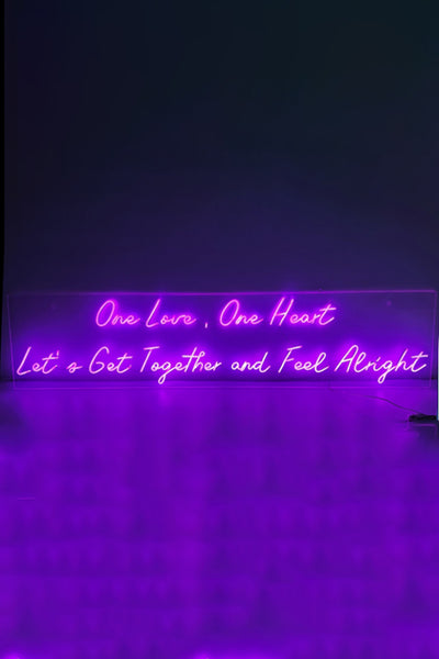 Amber Bright Creation One Love One Heart Neon Wall Art