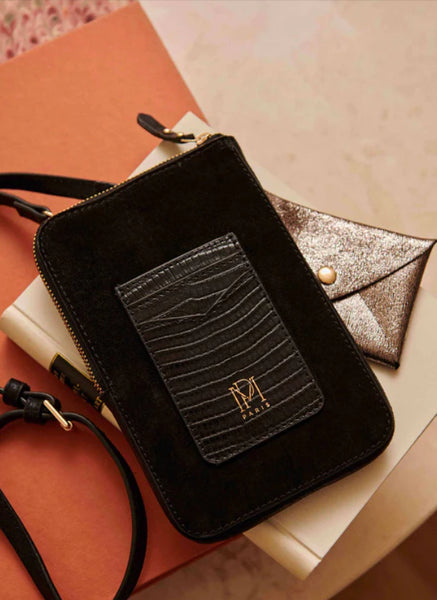 Petite Mendigote Eliza Foil Phone/card Holder - Black/metallic