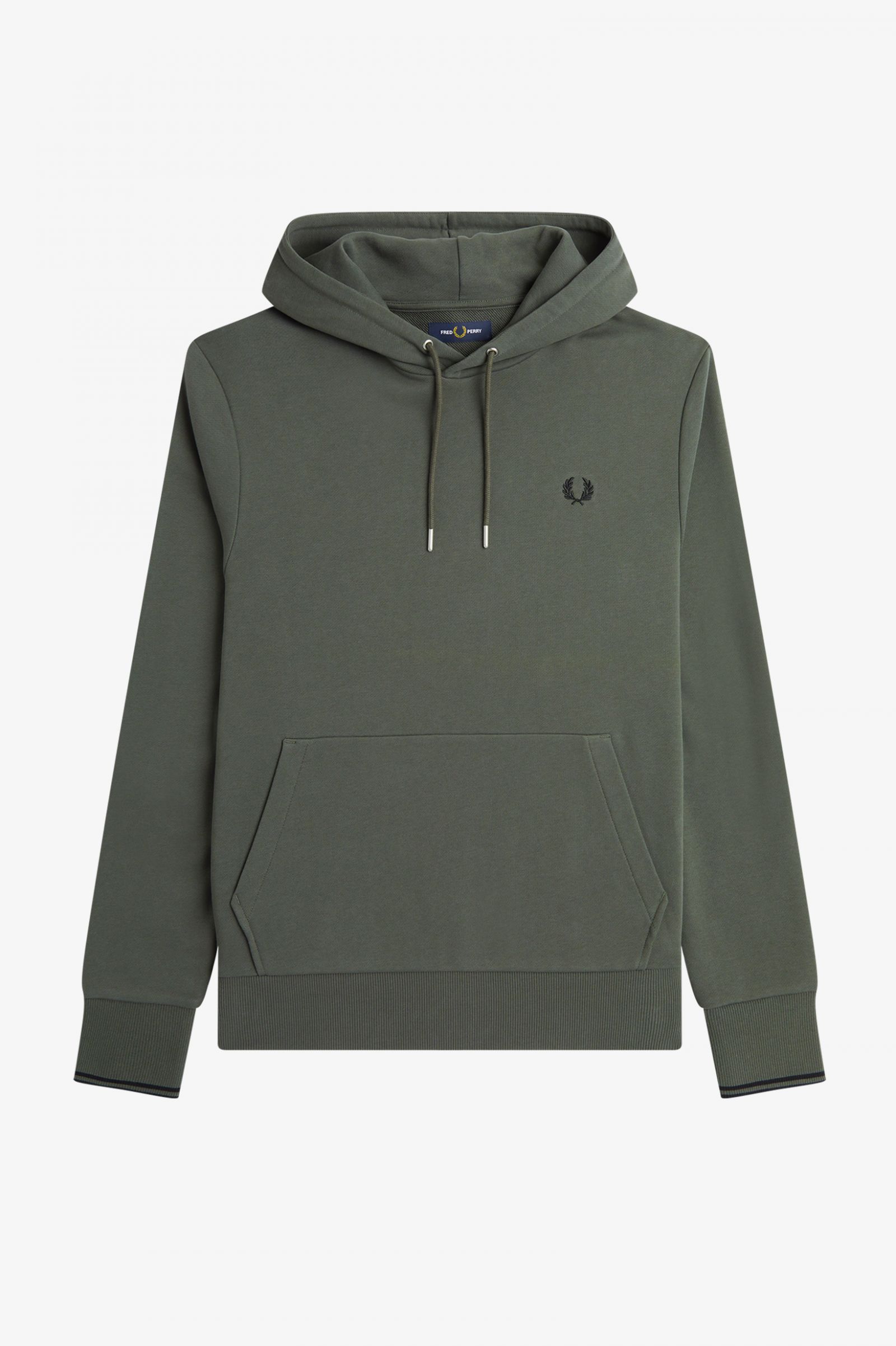 fred-perry-field-green-tipped-hooded-sweatshirt