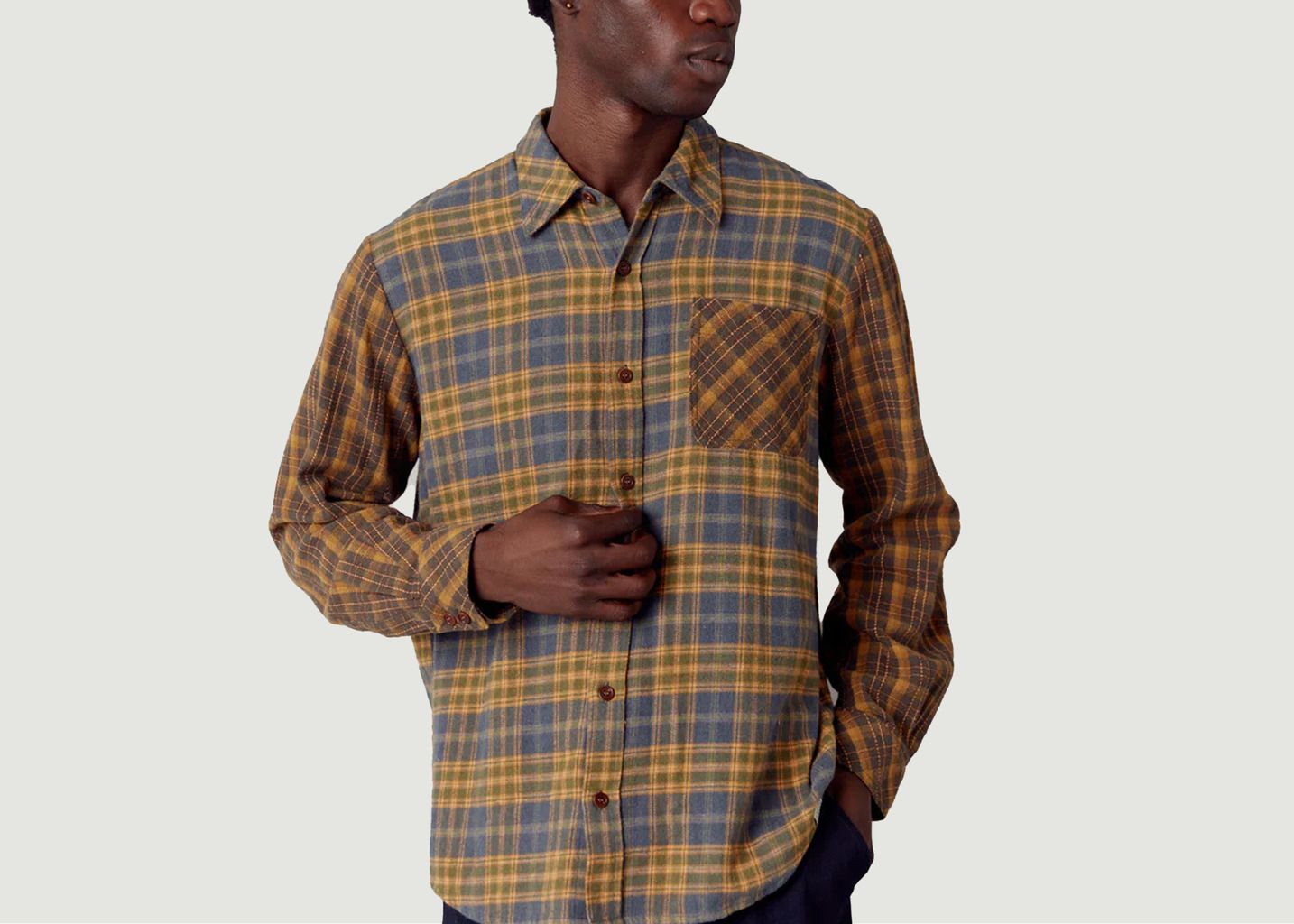 Komodo Axel - Organic Cotton Patchwork Check Shirt :