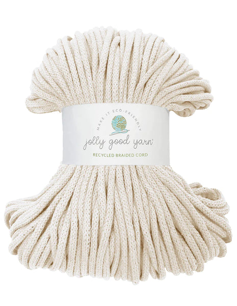Haberdashery 5mm Recycled Cotton Macrame Braided Cord - Plymouth Cream