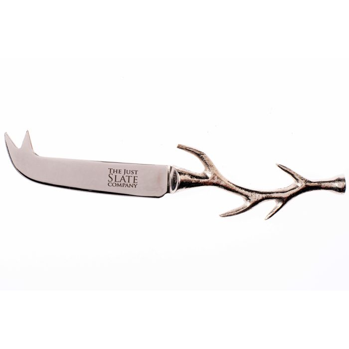 The Just Slate Company Silver Antler Cheese Knife