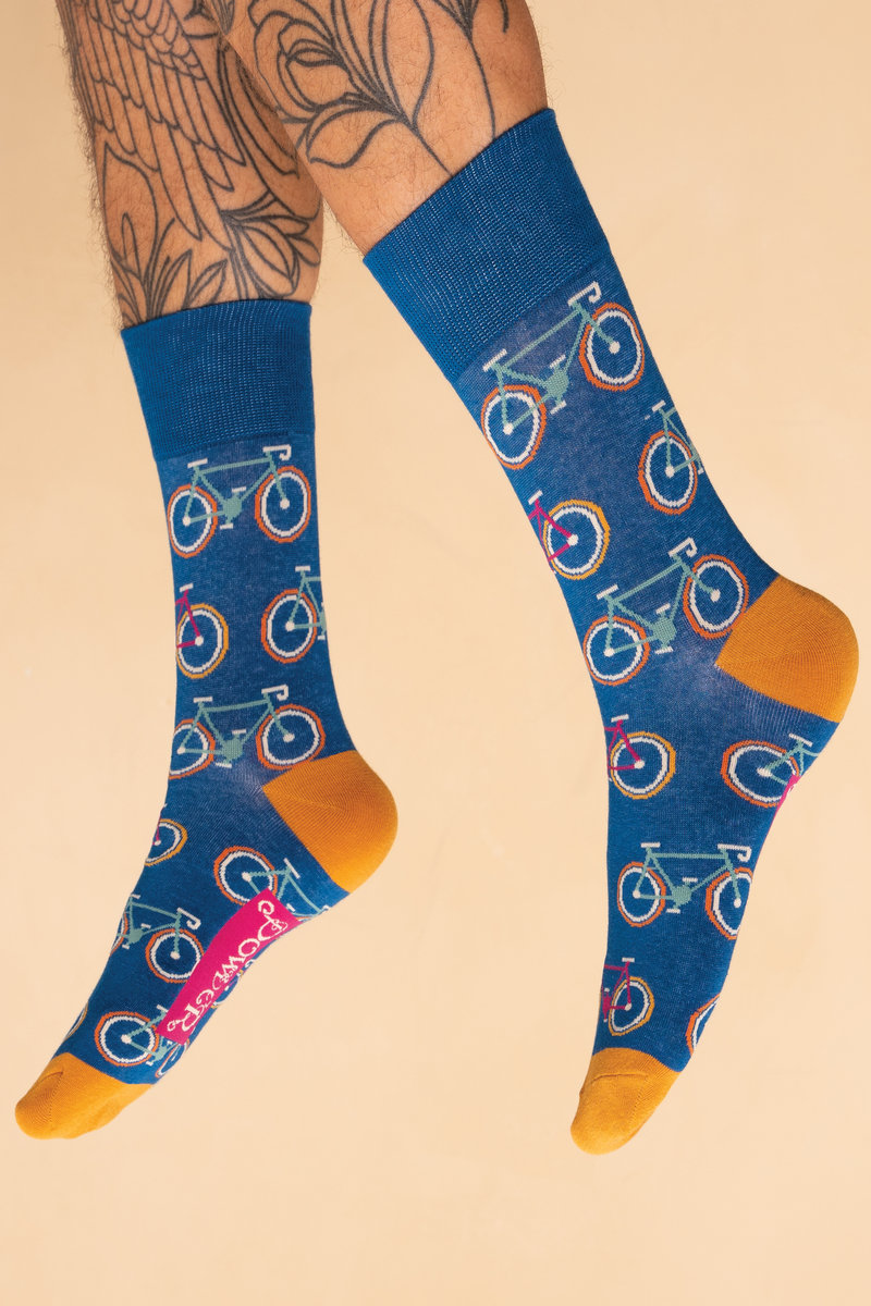 Powder Design Mens Navy Socks with Bicycles