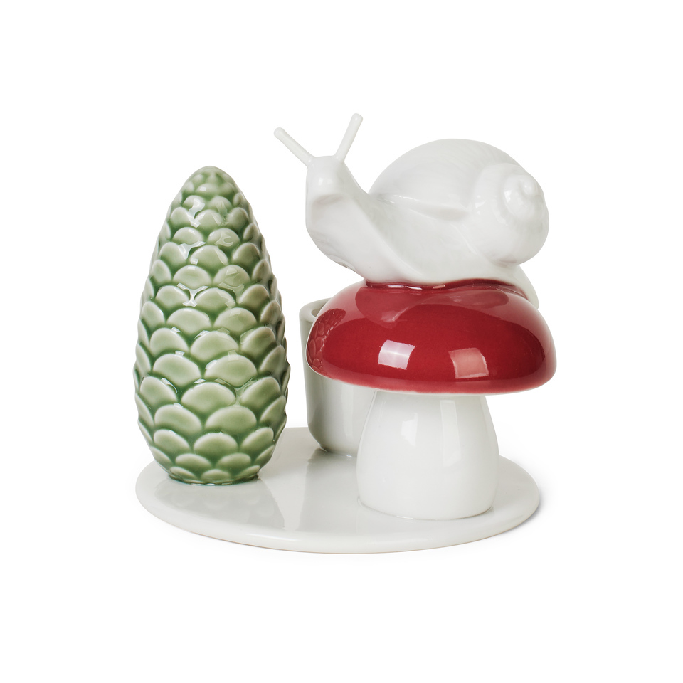 Dottir Winter Stories Candle Holder Snail and Mushroom