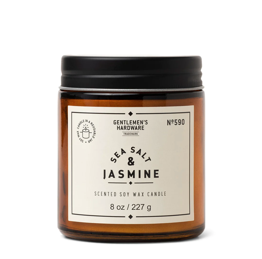 Gentlemen's Hardware Sea Salt & Jasmine 8oz Jar Candle