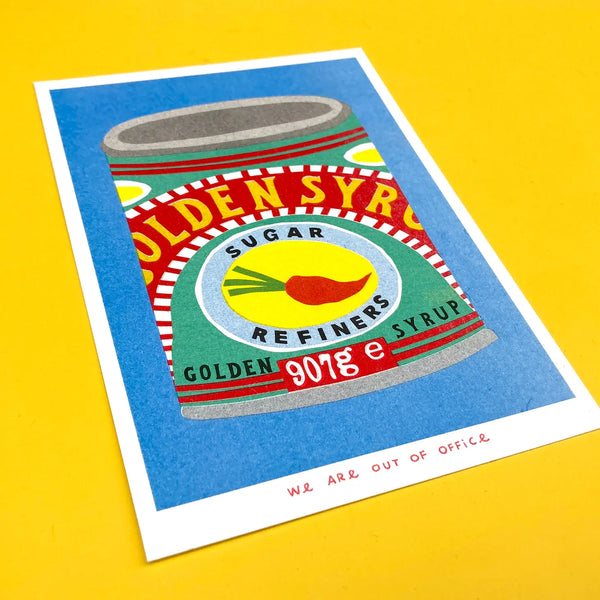 We are out of office  Golden Syrup Riso Print