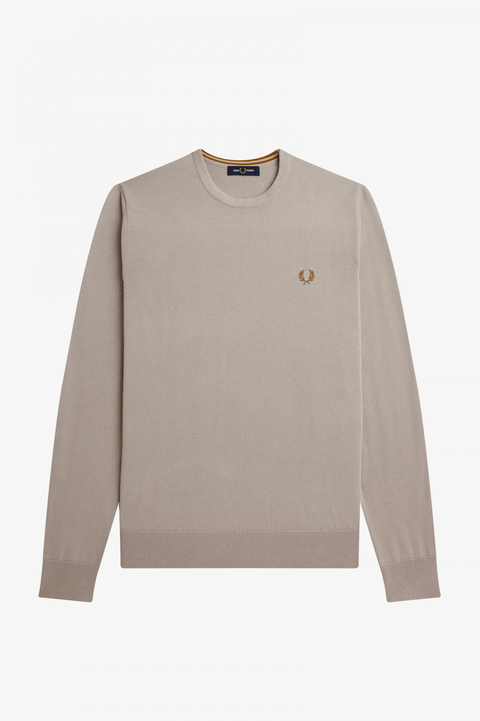 Fred Perry Fred Perry Classic Crew Neck Merino Jumper Dark Oatmeal