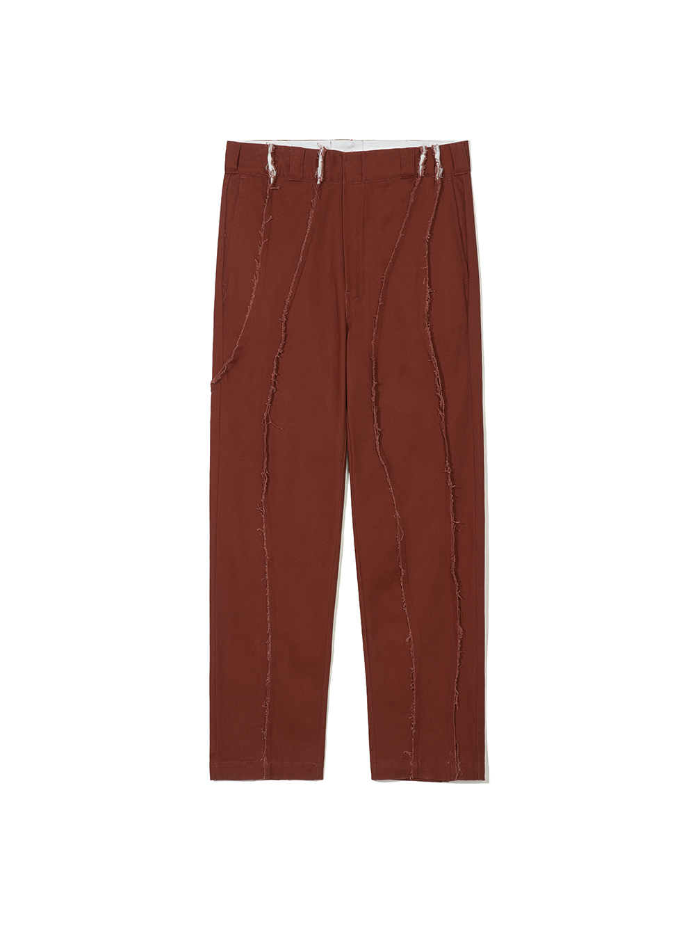 Partimento Curved Cut-off Chino Pants in Burnt Orange 