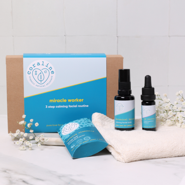 Coraline Skincare Miracle Worker 3 Step Calming Facial Routine