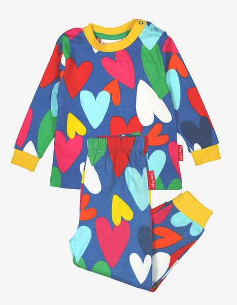 Toby Tiger Organic Pyjamas with Heart Print