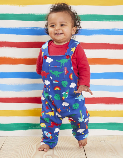 Toby Tiger Organic Playtime Mix Up Printed Dungarees