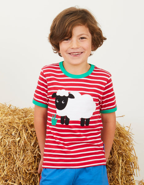 Toby Tiger Organic Sheep Applique T Shirt