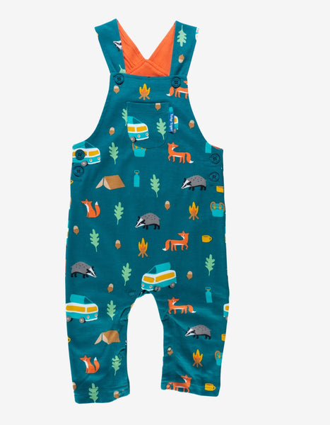 Toby Tiger Organic Dungarees with Campervan Print