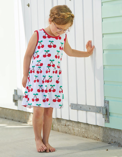 Toby Tiger Organic Summer Dress with Cherry Print