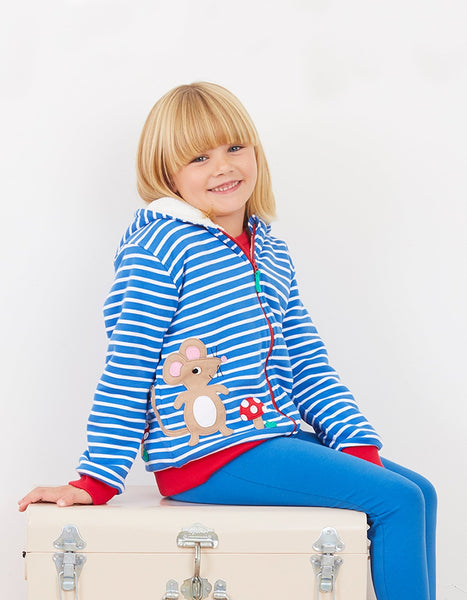 Toby Tiger Organic Mouse and Mushroom Applique Hoodie