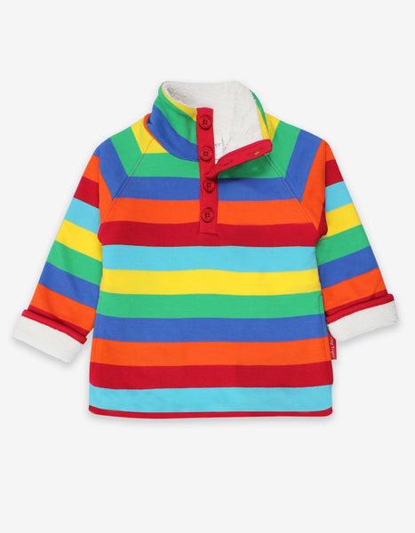 Toby Tiger Organic Multi Striped Cosy Fleece Sweatshirt
