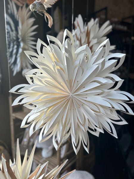 Lillian Daph Paper Lantern All White Snowflake