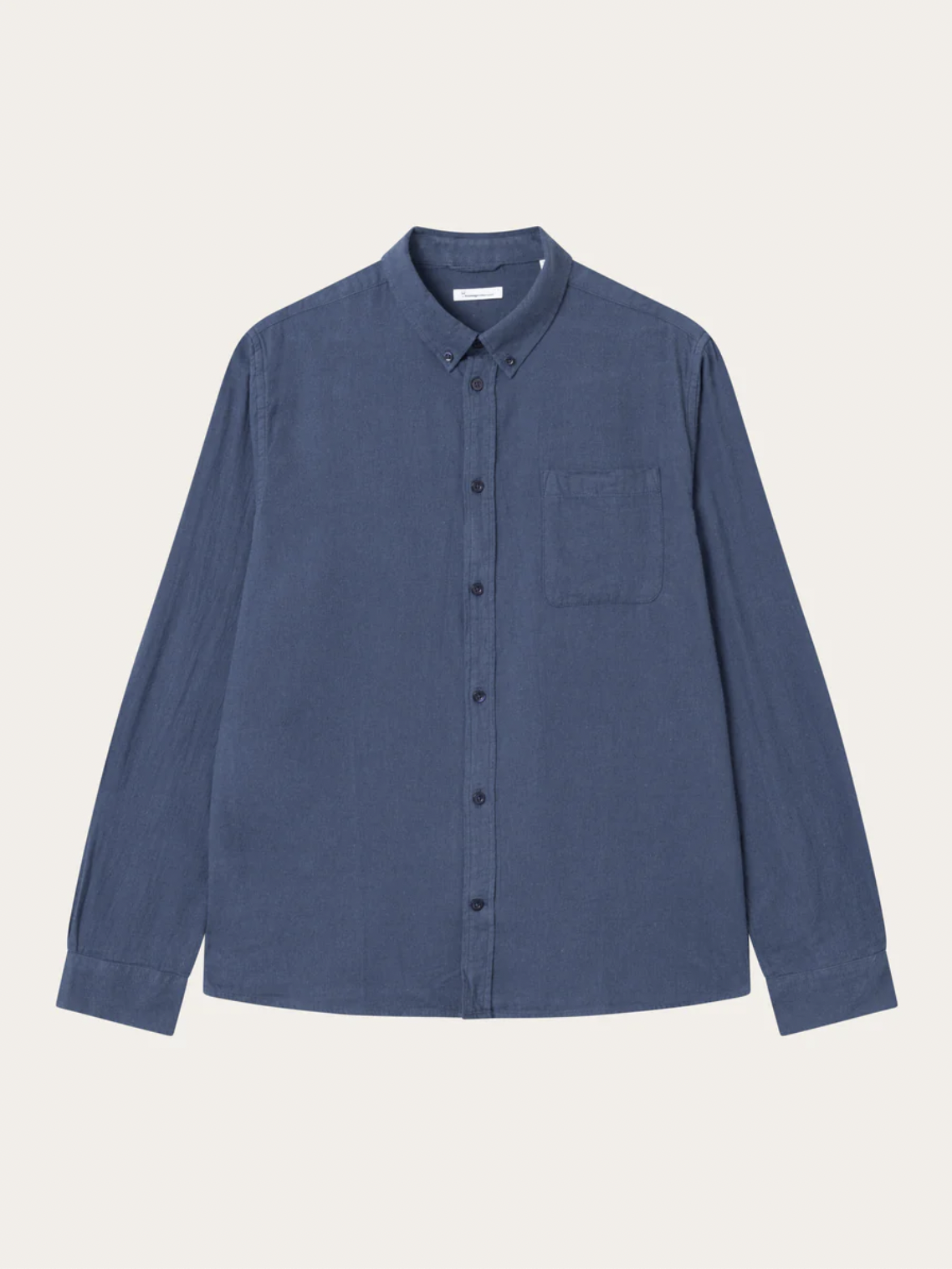 Knowledge Cotton Apparel  1090055 Regular Fit Melangé flannel Shirt Estate Blue