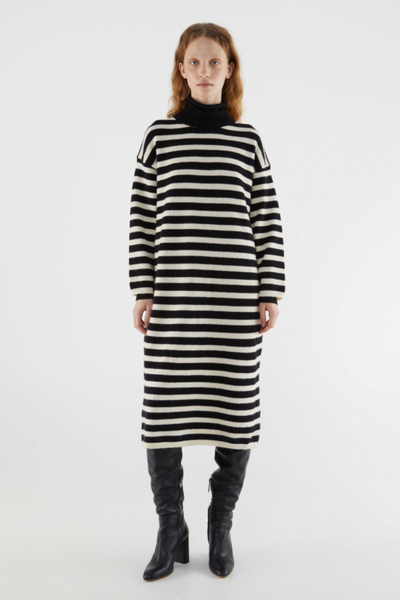 Compania Fantastica Compania Fantastic Stripe Knitted Dress - Black/white