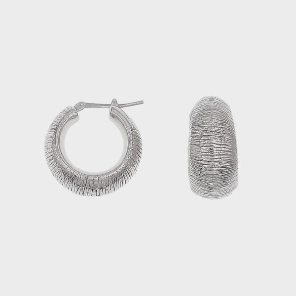 The Hoop Station Textured Graduated Hoops - Silver