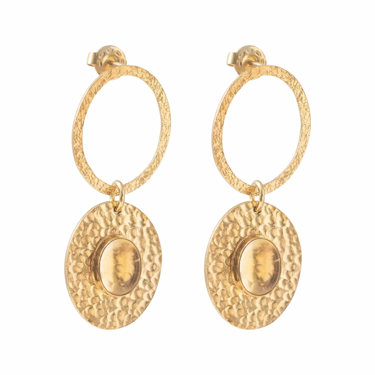 A Beautiful Story THANKFUL CITRINE GOLD EARRINGS
