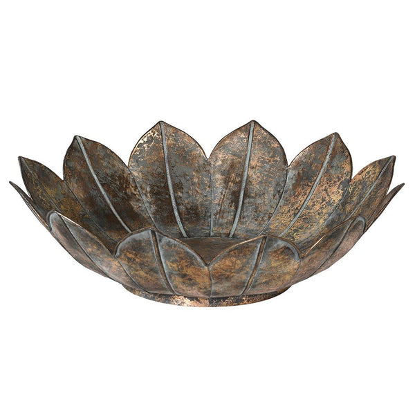 Distinctly Living Bronze Metal Lotus Bowl