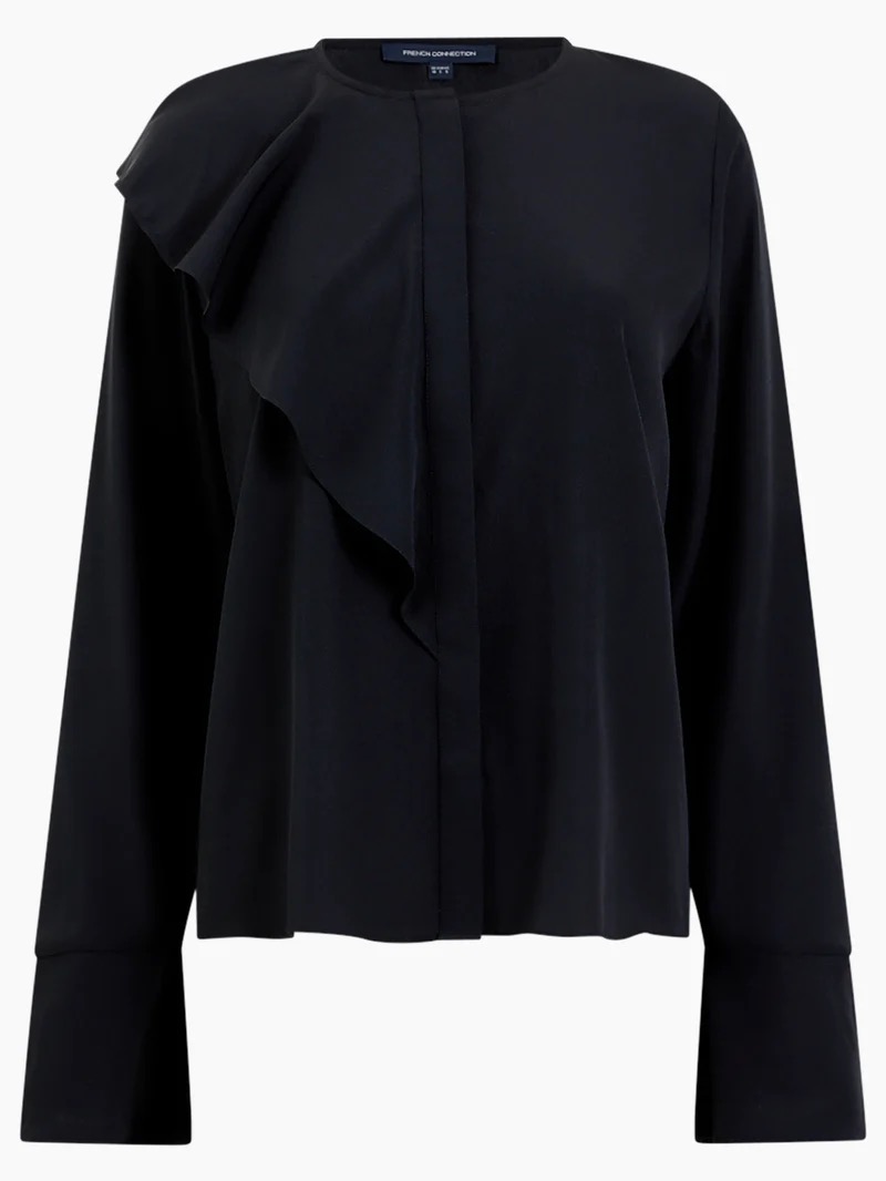 French Connection Crepe Light Frill Shirt | Blackout