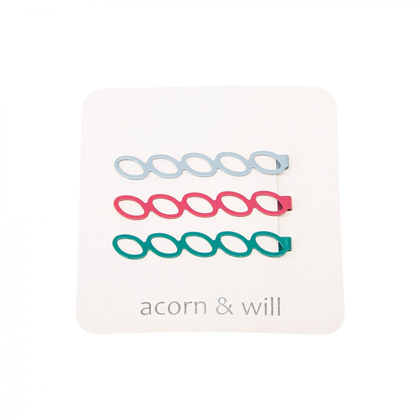 Acorn & Will Trio Of Hair Clips - Ovals