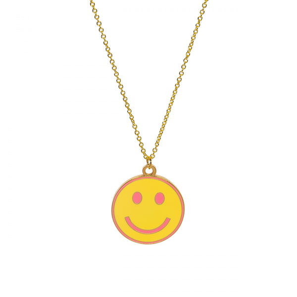 Acorn & Will Enamel Necklace - Smiley Face