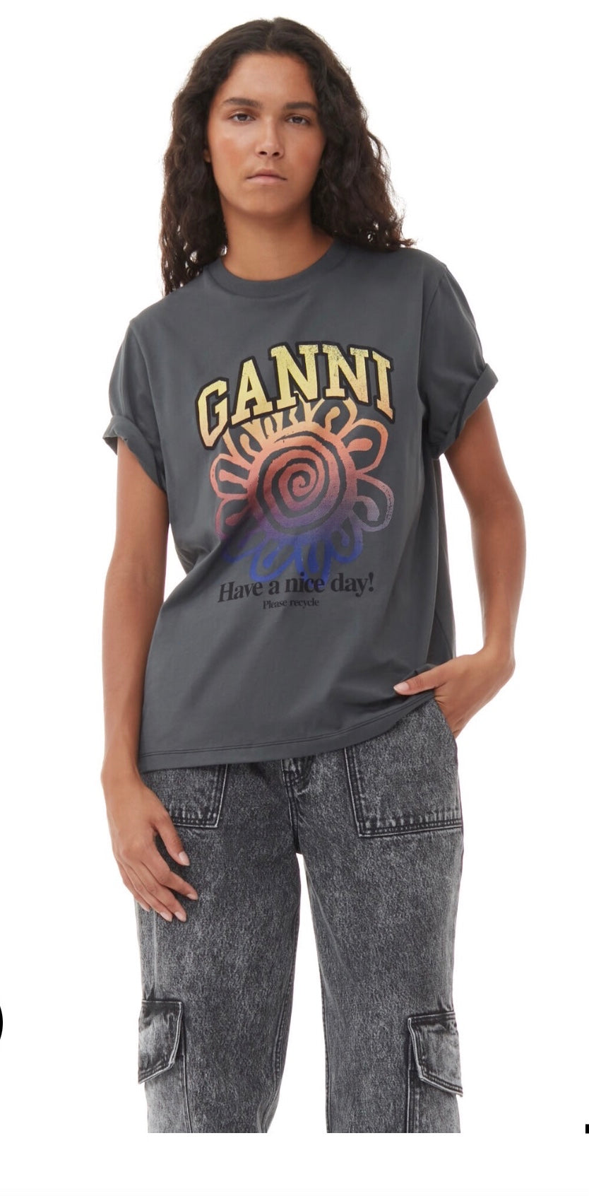 Relaxed Flower organic cotton T-shirt, GANNI