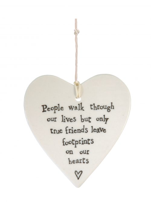 East of India Small White Porcelain People Walk Wobbly Round Heart