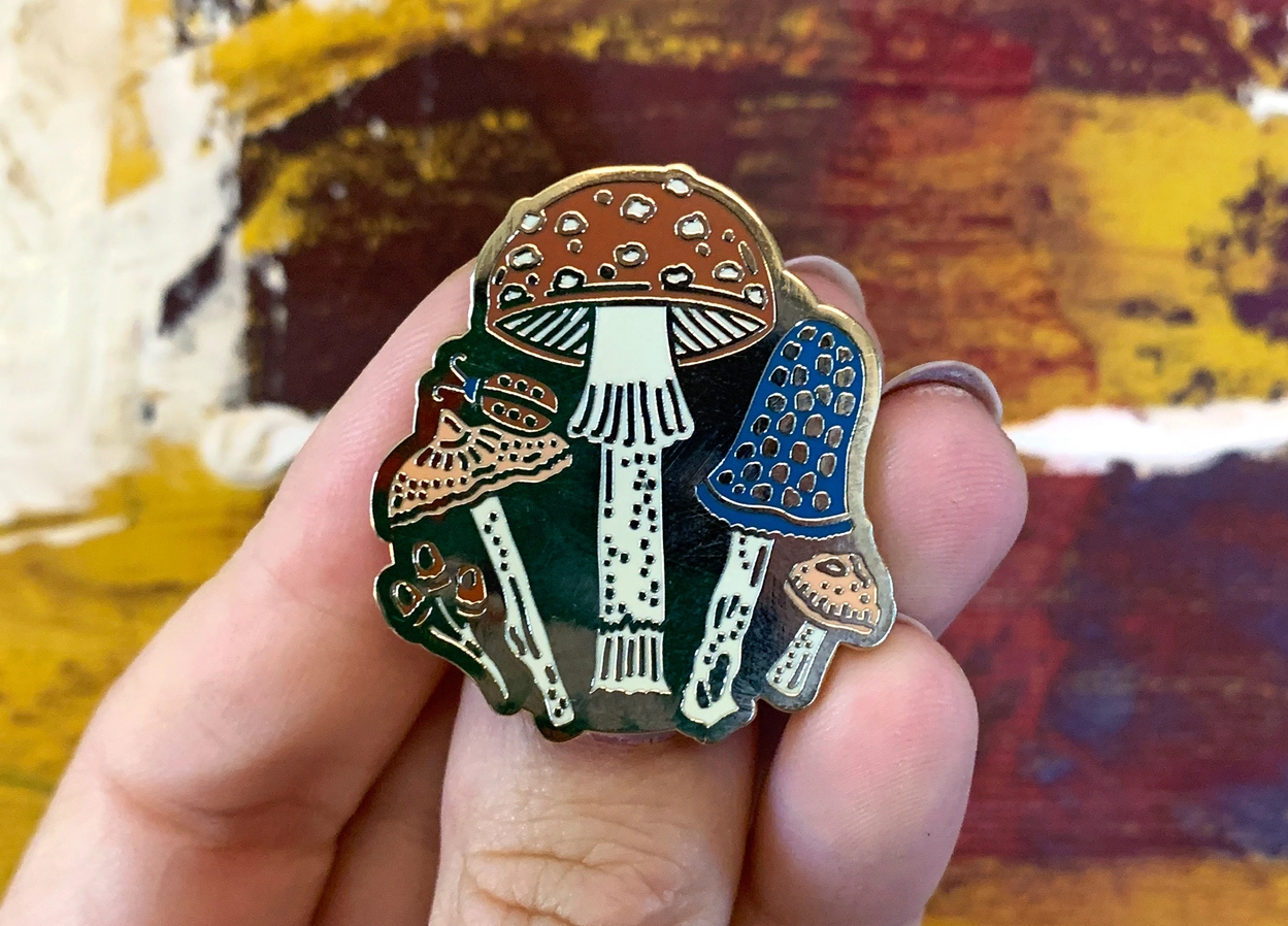 Bea Baranowska Mushrooms Enamel Pin Badge