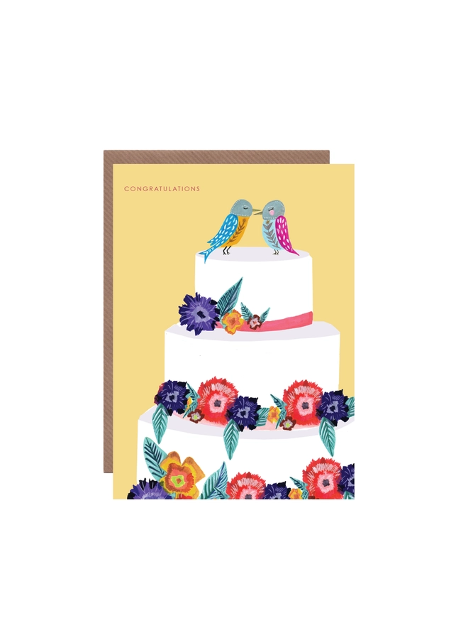 Hutch Cassidy Birdy Wedding Cake Card