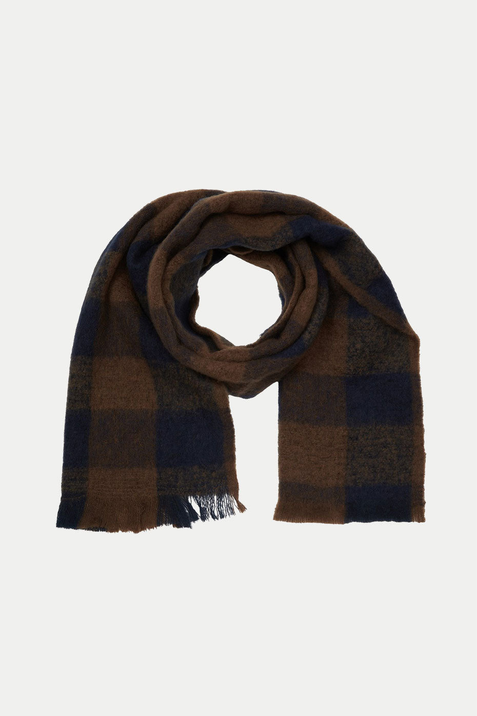 Selected Homme Sky Captain Hogar Checked Wool Scarf