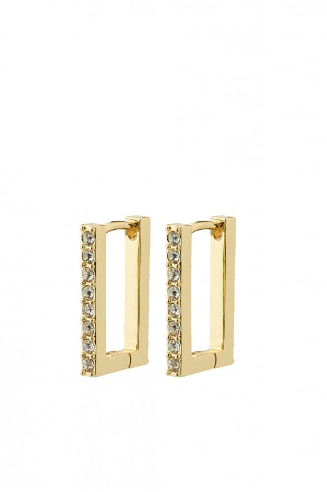 Pilgrim Coby Crystal Square Earring In Gold
