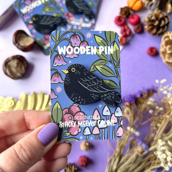 stacey-mcevoy-caunt-blackbird-wooden-pin