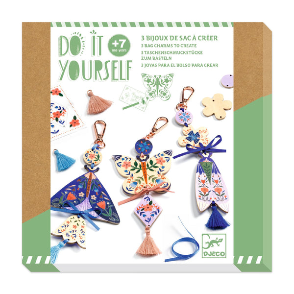 Djeco  Make Your Own Worry Bag Charm Creative Kit - Butterflies