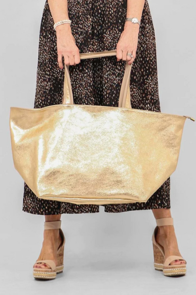 MSH Gold Large Leather Weekend Bag