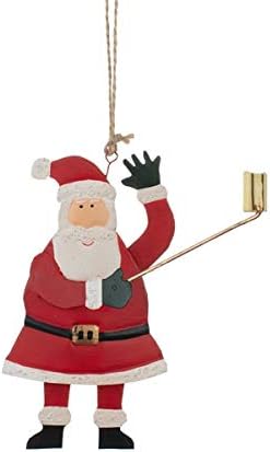 Shoeless Joe Christmas Selfie Santa Tin Decoration