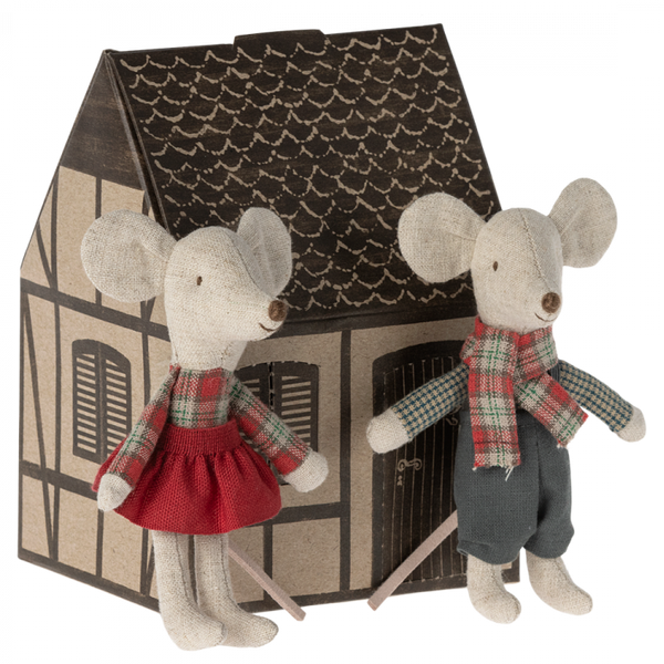 Maileg Winter Mice Twins-little Brother And Sister