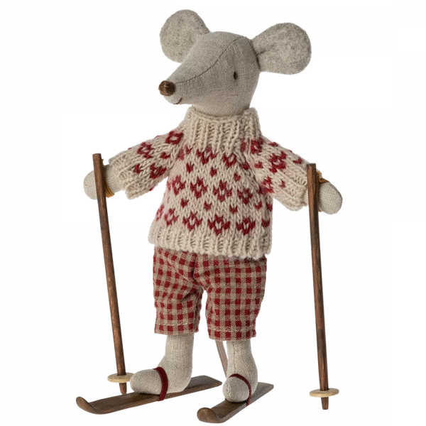 Maileg Mum Winter Mouse With Ski Set