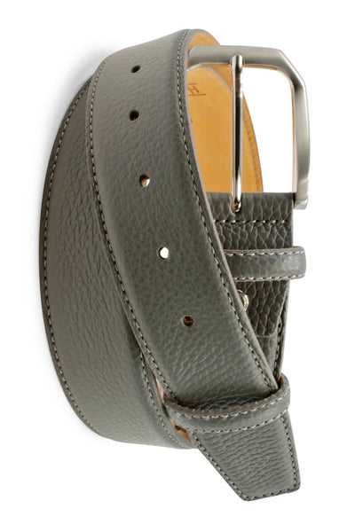 HUXLEY TANNER BELTS Huxley Tanner - Johnson 40mm Cervo Leather Belt In Grey Joh004