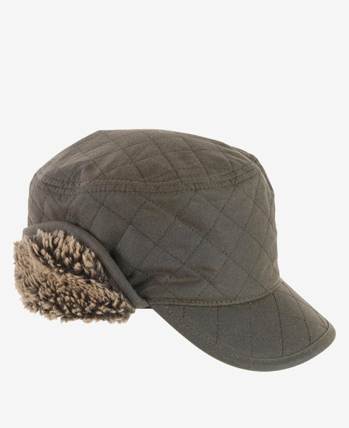 Barbour Olive Stanhope Wax Trapper Hat