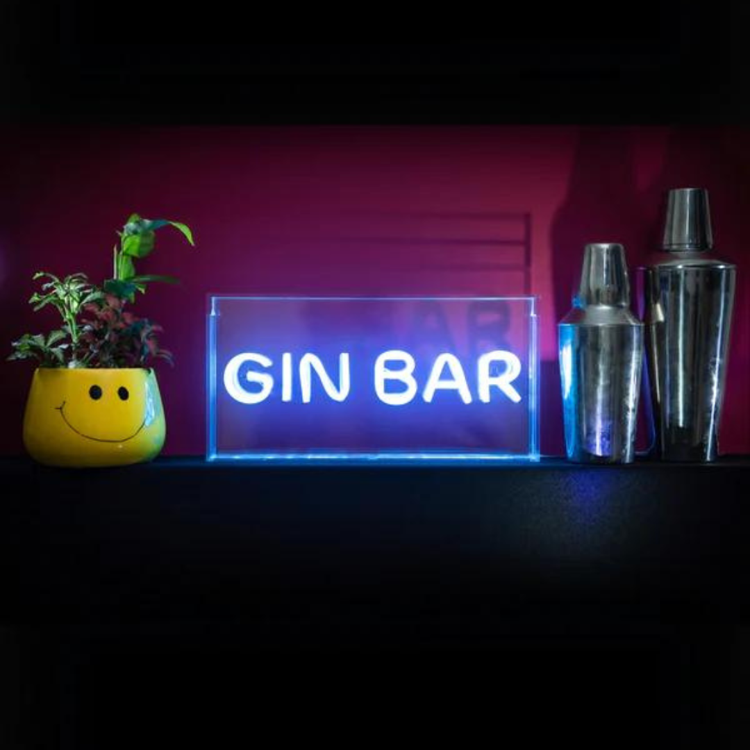 Amber Bright Creations Gin Bar Neon Acrylic Light Box