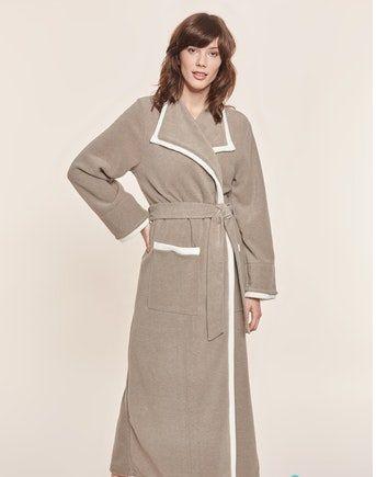 Feraud Long Tie Round Robe In Taupe