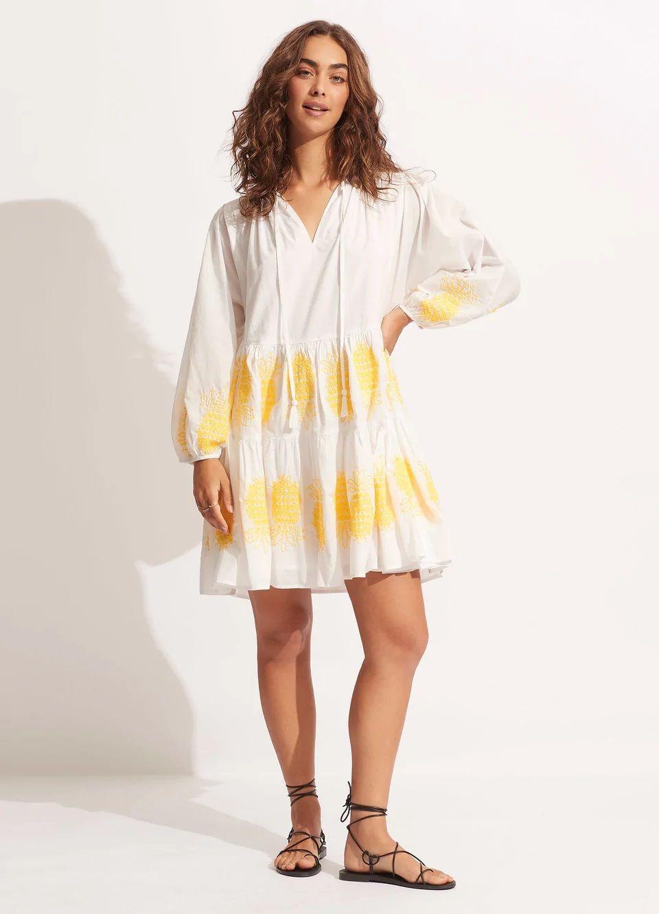 Seafolly Corsica Embroidery Tiered Dress