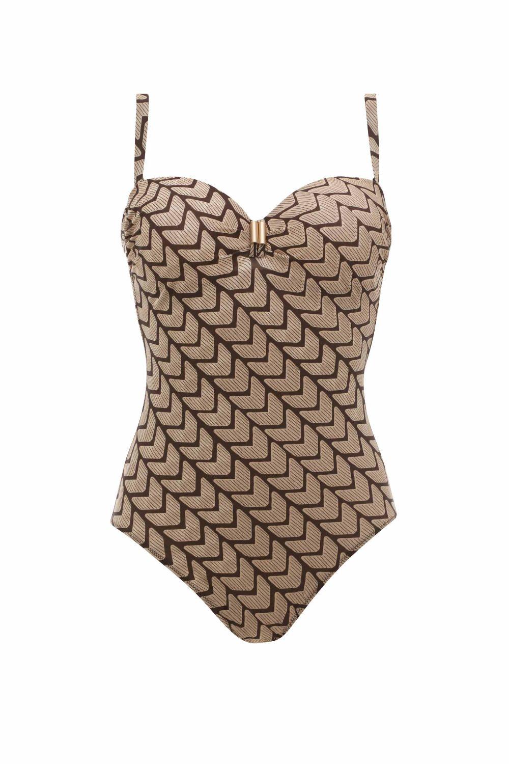 Opera 62016 Swimsuit In Taupe/black