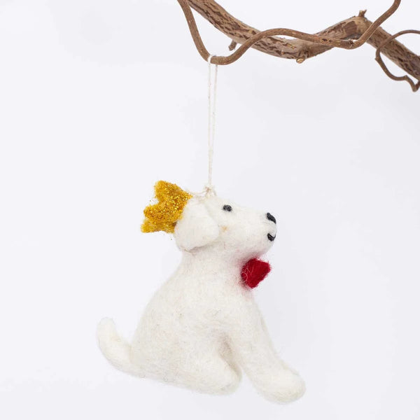 Afroart Dog With Crown Christmas Decoration