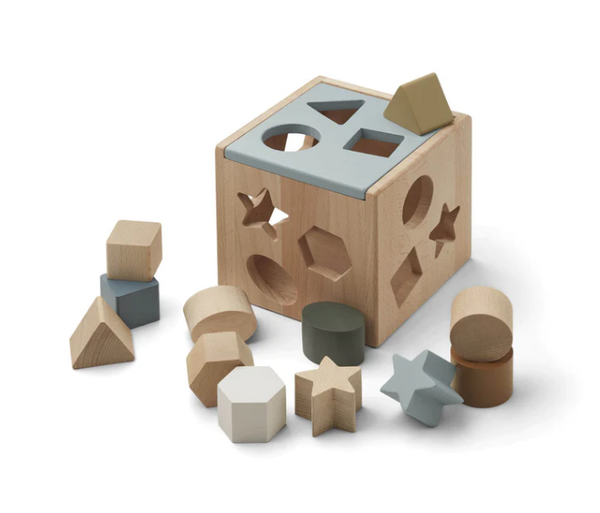 Liewood Mark Puzzle Cube - Geometric / Blue Fog Multi Mix
